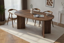 Hanah Home Mesa de Comedor Sablin - Venezia Walnut en Nogal